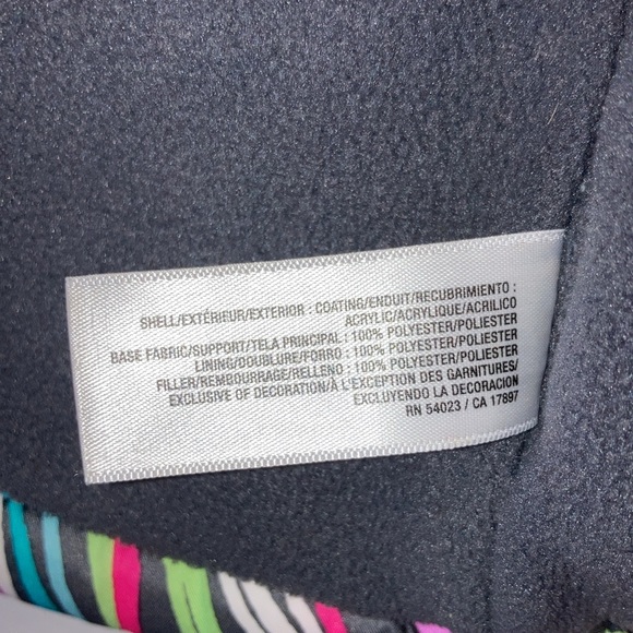 Girls Old Navy Gray Peace Sign Puffer Vest Sz Large 10/12 - Picture 6 of 6